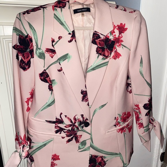 Pink flowery Nine West Blazer / Jacket - Picture 2 of 4